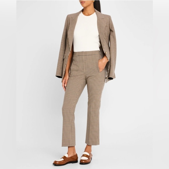 Veronica Beard Arte Cotton Wool Cropped Houndstooth Trouser Pants Size 12 - Picture 1 of 9